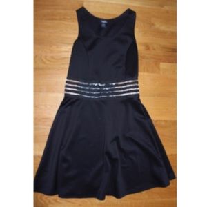fun black dress w/ transparent waist accents
